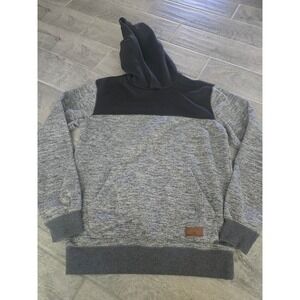 Quiksilver Men's‎ Keller Colorblock Gray Black  Hoodie Sweatshirt Pocket Medium